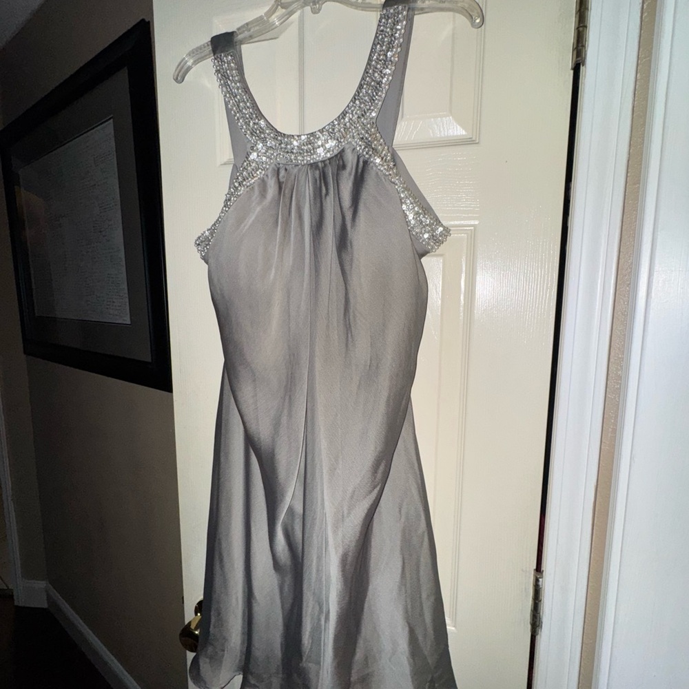 Roz & Ali Silver Mini Dress